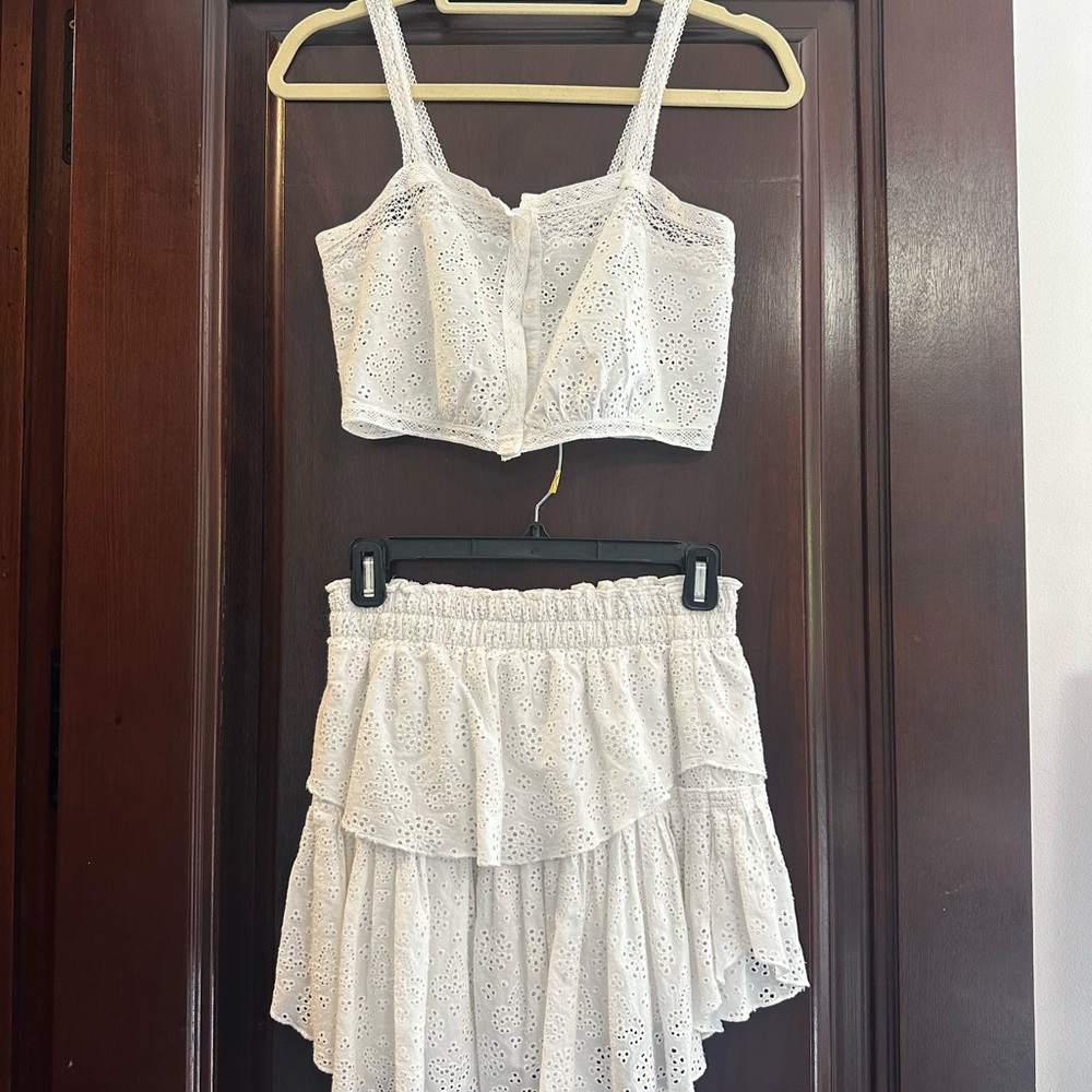 LoveShackFancy white lace set - XS